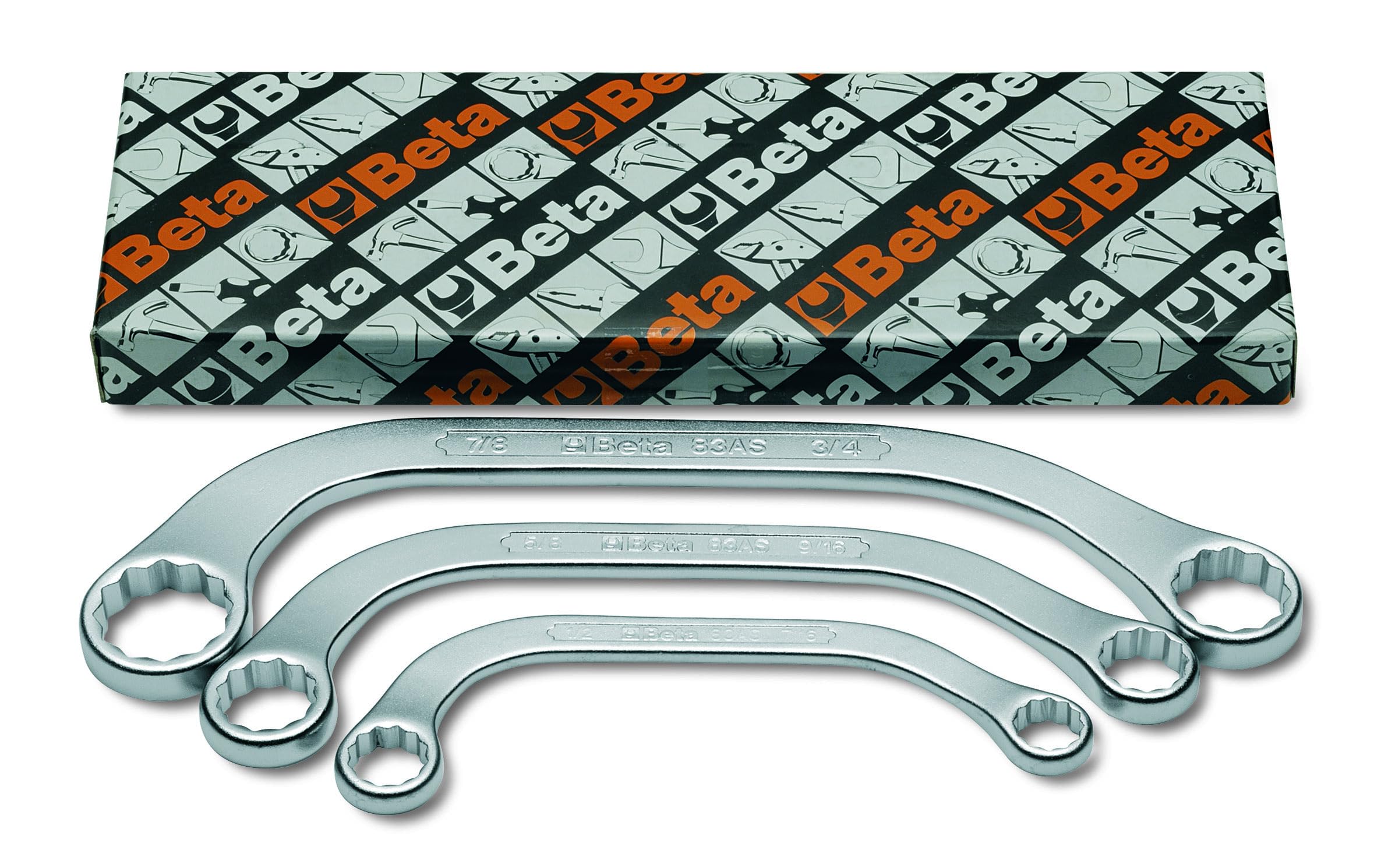 Beta 830181 Model 83 AS/3 Half-moon Ring Spanner, Set of 3