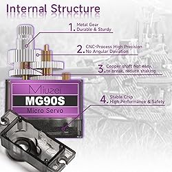 Miuzei MG90S 9G Micro Servo Motor Metal Geared
