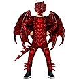 Morph Red Dragon Costume for Kids, Boys Halloween Dragon Costume with Wings, Fun Dress-Up for Parties and Events