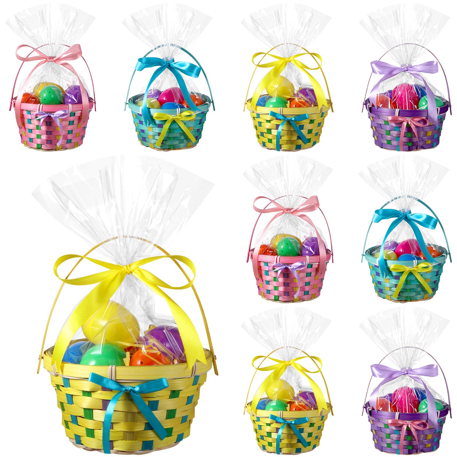 Hungdao Bamboo Easter Basket Sets Include Bulk Resuable Woven Basket ...