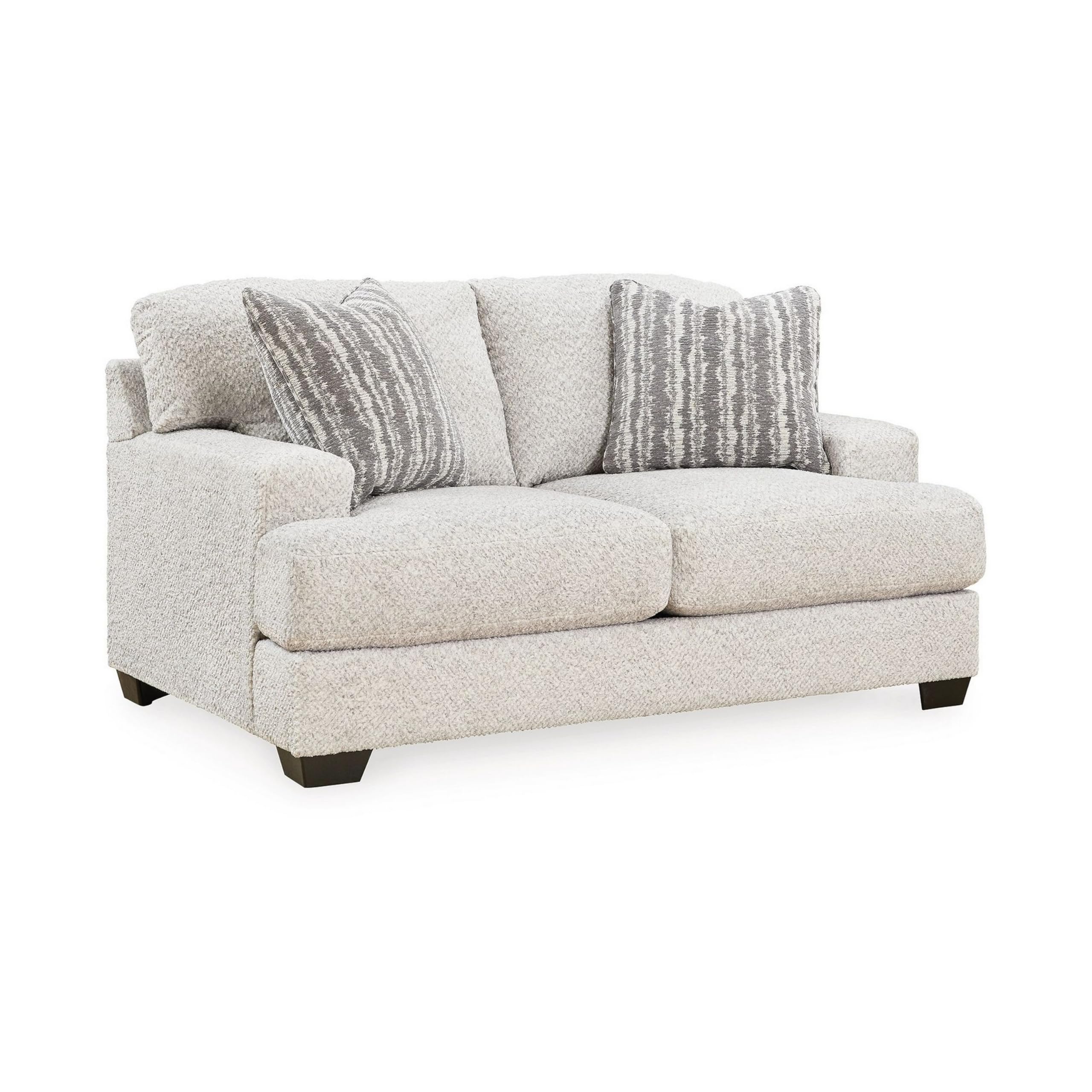 Photo 1 of **factory sealed ***Benjara Emma 68 Inch Loveseat with 2 Accent Pillows, Oversized, Polyester, Gray and Black