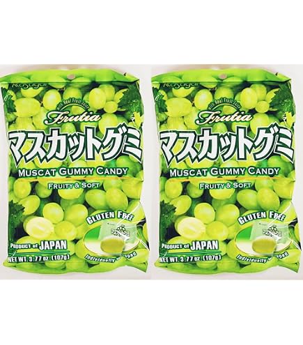 希少　162 GUMMYS Muscat Green Ice Cream Amazon.com : Kasugai Muscat Gummy Candy, 3.77-Ounce Bags (Pack of