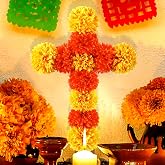 Colingmill Dia De Los Muertos Decorations Day of the Dead | 12 X 16 Inch Tissue Paper Flowers, Ofrenda Altar Decorations, Mexican Dia De Los Muertos Diwali Party Decor, Wall Sign