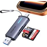 llano Micro SD Card Reader, 2 in 1 SD 3.0 Card Reader 5Gbps Photographers | USB-C Dual Slots Plug & Play Portable for MicroSD