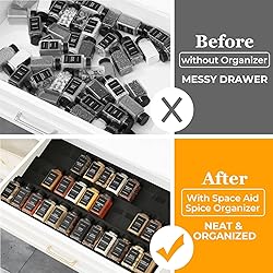 Famhap Spice Drawer Organizer, 36PCS Interlocking