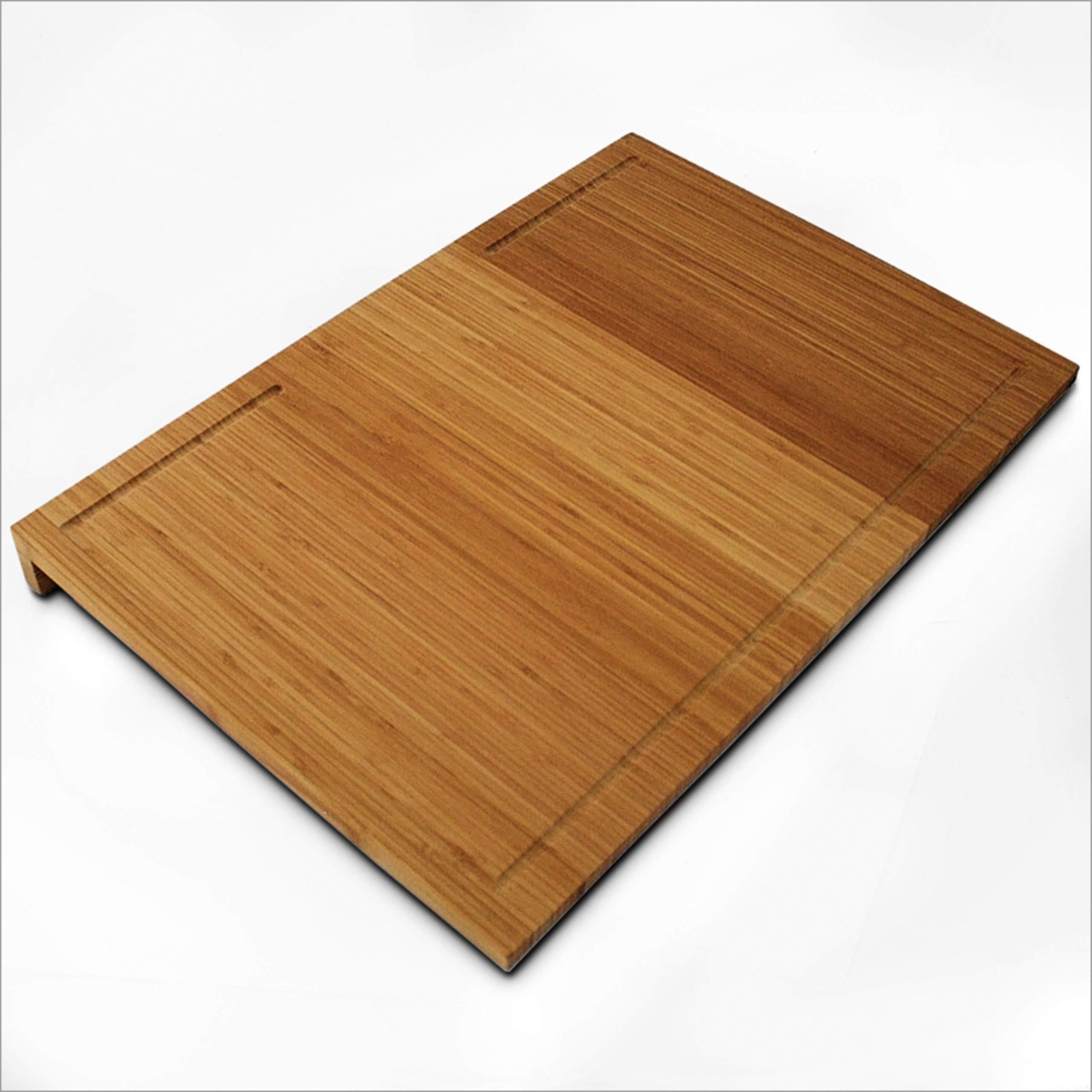 Relaxdays Bamboo Chopping Board Size 5 x 56 x 38 cm Wooden Cutting Board w/Juice Groove as Wooden Board Knife Protective Bamboo Board as Serving or Carving Board, Natural Brown