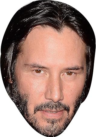 Keanu Reeves Long Hair Celebrity Fancy Dress Cardboard Face Mask