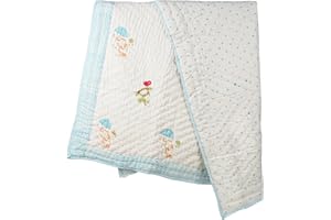 CPC COTTON PRINT CLUB CPC Indian 100% Cotton Quilted Block Printed Nursery Quilt, Lightweight and Warm Reversible Quilt, Machine Washable Baby Crib Reversible Quilted Blanket, 42x58 inches, Giraffe (Mix Animal)