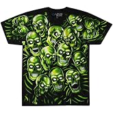 Liquid Blue Unisex Adult Skull Pile Fantasy All Over Print Short Sleeve T-Shirt