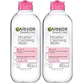 Garnier Micellar Water, Hydrating Facial Cleanser & Makeup Remover, Suitable for Sensitive Skin, Vegan, Cruelty Free, 13.5 Fl Oz (400mL), 2 Count