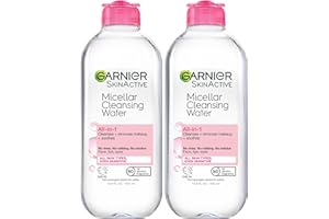 Garnier Micellar Water, Hydrating Facial Cleanser & Makeup Remover, Suitable for Sensitive Skin, Vegan, Cruelty Free, 13.5 Fl Oz (400mL), 2 Count