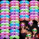 SHQDD 46 Pack Light Up Glasses, Glow in the Dark Party Favors, 5 Neon Color Led Glasses, Shutter Shades Glow Stick Sunglasses, Neon Party Supplies for Kids Adults Birthday Wedding Glow Toys Party