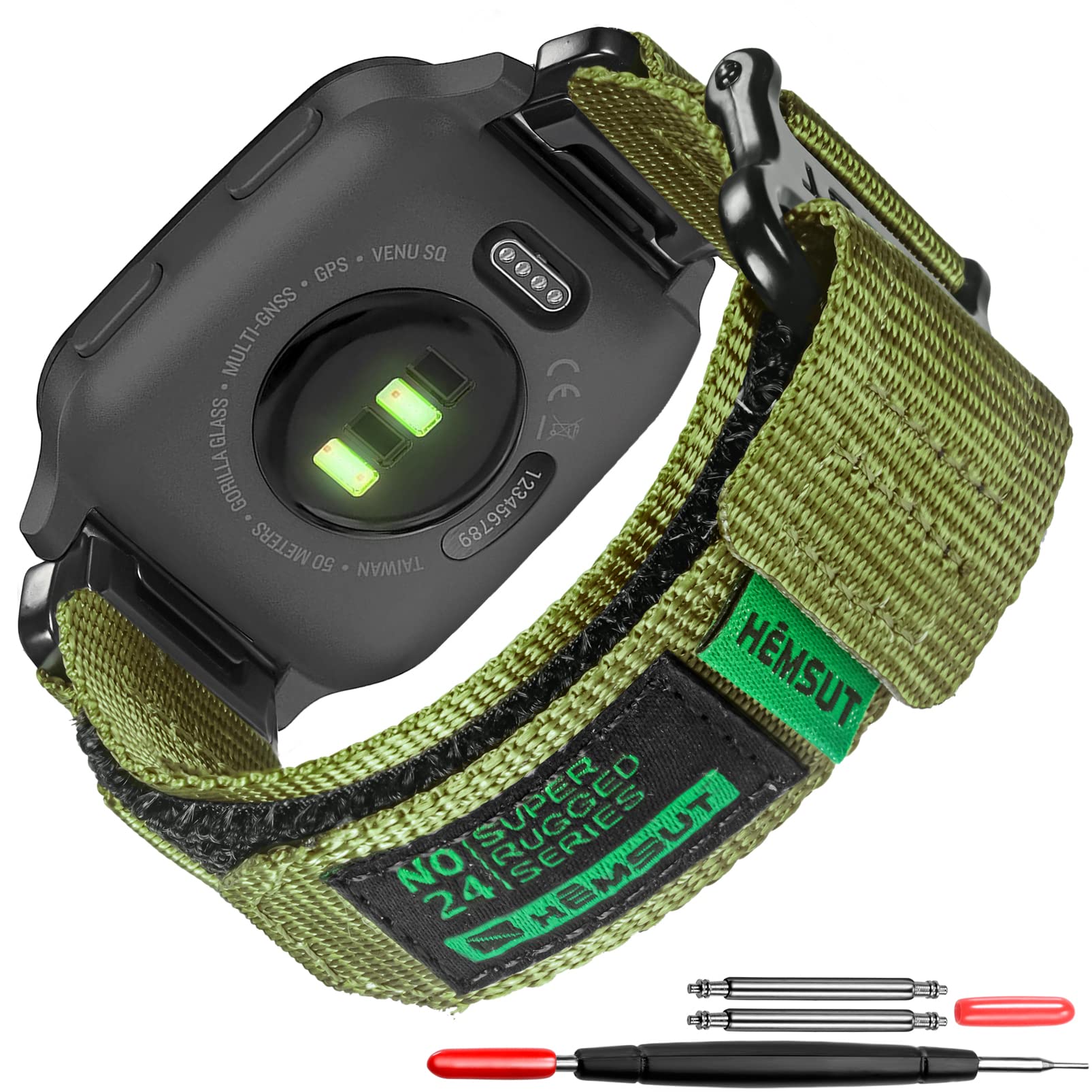 torbollo Compatible for Garmin Watch Band Venu 2 / Venu 3【Venu 2 / Venu 3 Only, Excluding Venu 2S】 Quick Release Pins, Super Rugged Nylon Sports Strap With Woven Loop Design, 22mm Replacement Strap