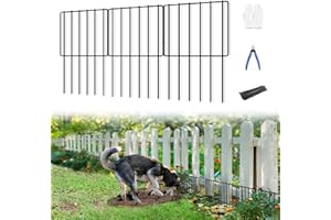 KYATE Garden Fence Animal Barrier, Dog Digging Fence 10 Pack 10.8ft(L) X 17inch(H), Rustproof Metal Border, Rabbits Blockers Ground Stakes Defense Fence for Outdoor Landscape Patio