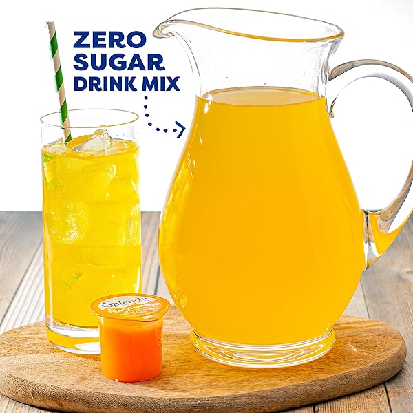 SPLENDA PEEL AND POUR ZERO CALORIE DRINK MIX, NATURALLY FLAVORED SUGAR FREE CONCENTRATE, 6 MULTI SERVE LIQUID PITCHER PODS (PEACH MANGO), PACK OF 1, 2.0 QUARTS