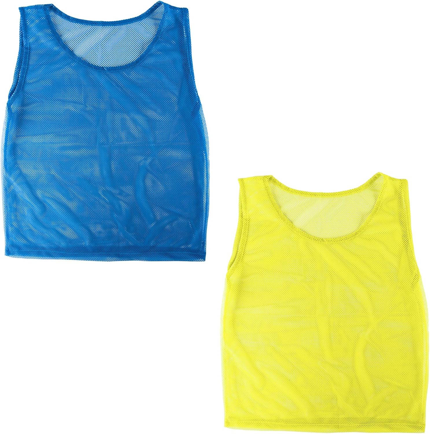 Nylon Mesh Scrimmage Team Practice Vests Pinnies Jerseys for Children Youth Sports Basketball, Soccer, Football, Volleyball (12 Jerseys) : Clothing