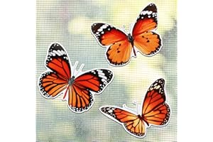 Fiada 6 Pcs Butterfly Screen Door Magnets Flexible Double Sided Door Magnets Decorative Protectors for Sliding Screen Doors Prevent People & Pets from Running into Windows (Red)