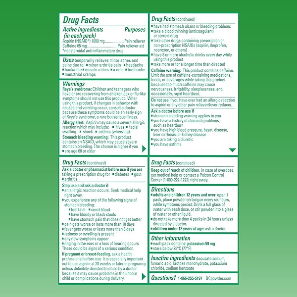 BC PAIN RELIEF POWDER, ARTHRITIS PAIN, 50 CT (PACK OF 1)