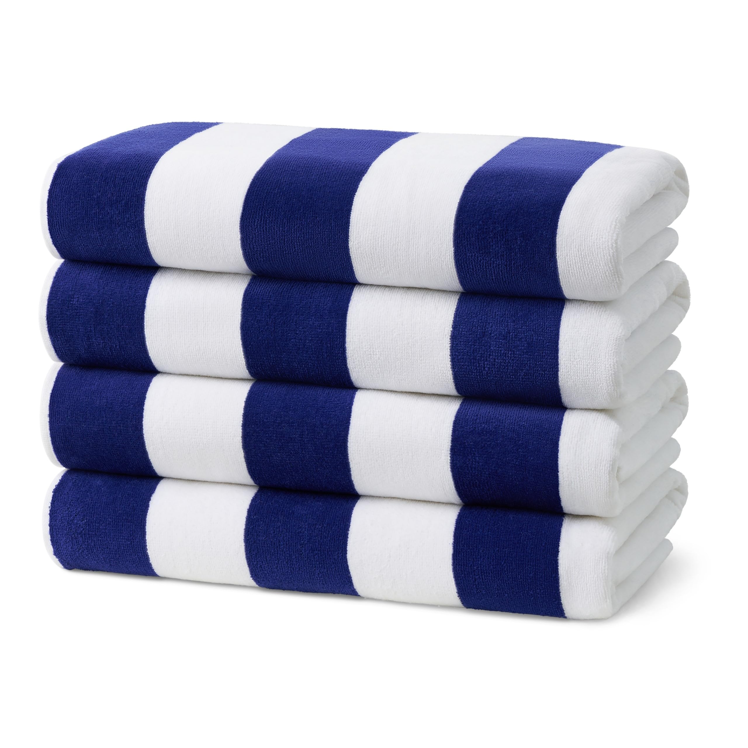 Photo 1 of BEN KAUFMAN SALES CO Striped Towel - Absorbent, 100% Cotton - Oversized Towels for Beach Essentials - Quick-Dry for Swimming - Soft with Striped Design - 32" x 62", Turquoise (Pack of 4)