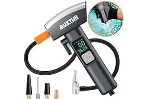 AUXTUR 6IN1 Vehicle Tire Inflator Portable Air Compressor|Escape Tool with Safety Hammer and Seat Belt Cutter|Car Tire Air Pump with LED Light|Digital Tire Pressure Gauge|Car Accessories for Emergency