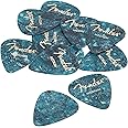 Fender Premium Celluloid Guitar Picks, 351 Shape, Ocean Turquoise, Guitar Picks Medium, Pack of 12