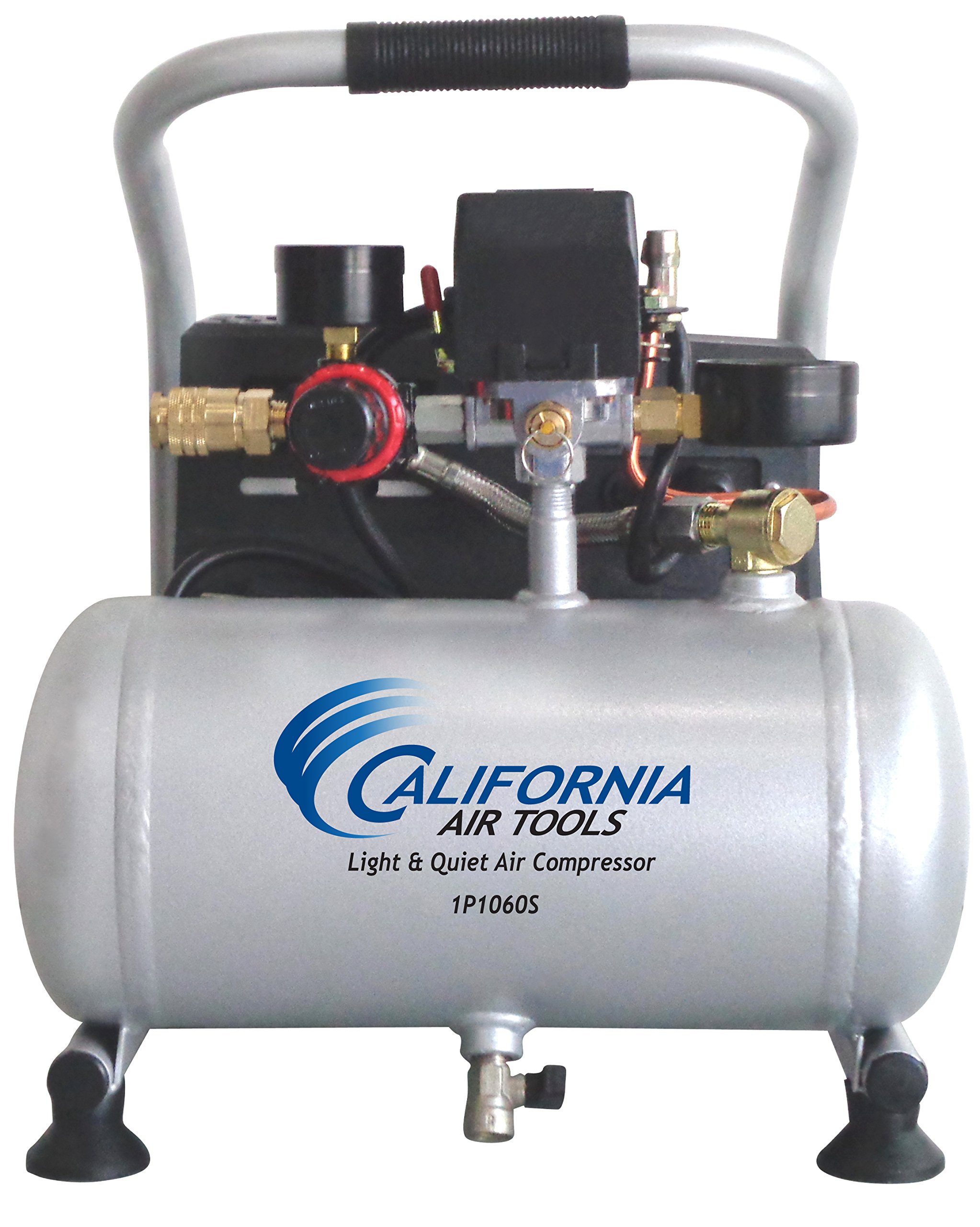 California Air Tools CAT-1P1060S Light &amp; Quiet Portable Air Compressor, Silver