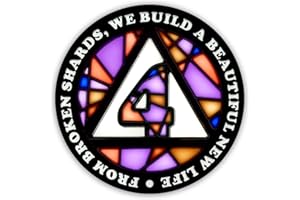 Stained Glass 4 Year AA Chip Sobriety Coin Medallion, Fragments to Freedom Alcoholics Anonymous Addiction Recovery Anniversary Token, Inspirational Sober Gifts for Men and Women by the Token Shop