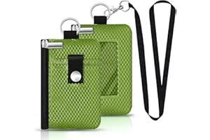 CCUMI Minimalist RFID Blocking Small Wallet with ID Window,WaterResistant Zip Id Case Wallet with Lanyard Keychain for Cards,Cash,Travel,Women,Men (Olive Green)