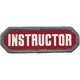 Instructor ( RED ) Patch | Embroidered "Instructor" tab in red, 3in x 1in. Hook fastener backing for hats, bags, vests.