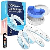 GOYO Dual FIT Pack of 2 Mouth Guard for Clenching Teeth at Night with Thermo Checker & Dental Case | Night Guards for Teeth Grinding | Custom-Fit & Custom Moldable Bruxism Sleep Night Guard – BPA-Free