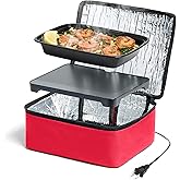 HOTLOGIC Mini Heated Lunch Box- Portable Electric Food Warmer for Men and Women - Great for Work, Office, and Construction - Cook, Reheat, and Eat on the Go - 12V - Red