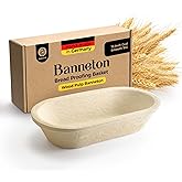 Wood Pulp Banneton Bread Proofing Basket – 13" Oval 2.2LB Brotform, Smooth Surface– Non-Stick Natural Wood Pulp Pressed for Durability– Made in Germany Proofing Baskets for Sourdough Bread Baking
