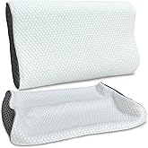 LeoTube Cervical Pillow Case for Neck Pillows, Compatible with Pillows for Neck and Shoulder Pain & Cervical Neck Pillows for Sleeping-Cover ONLY (White+Gray)
