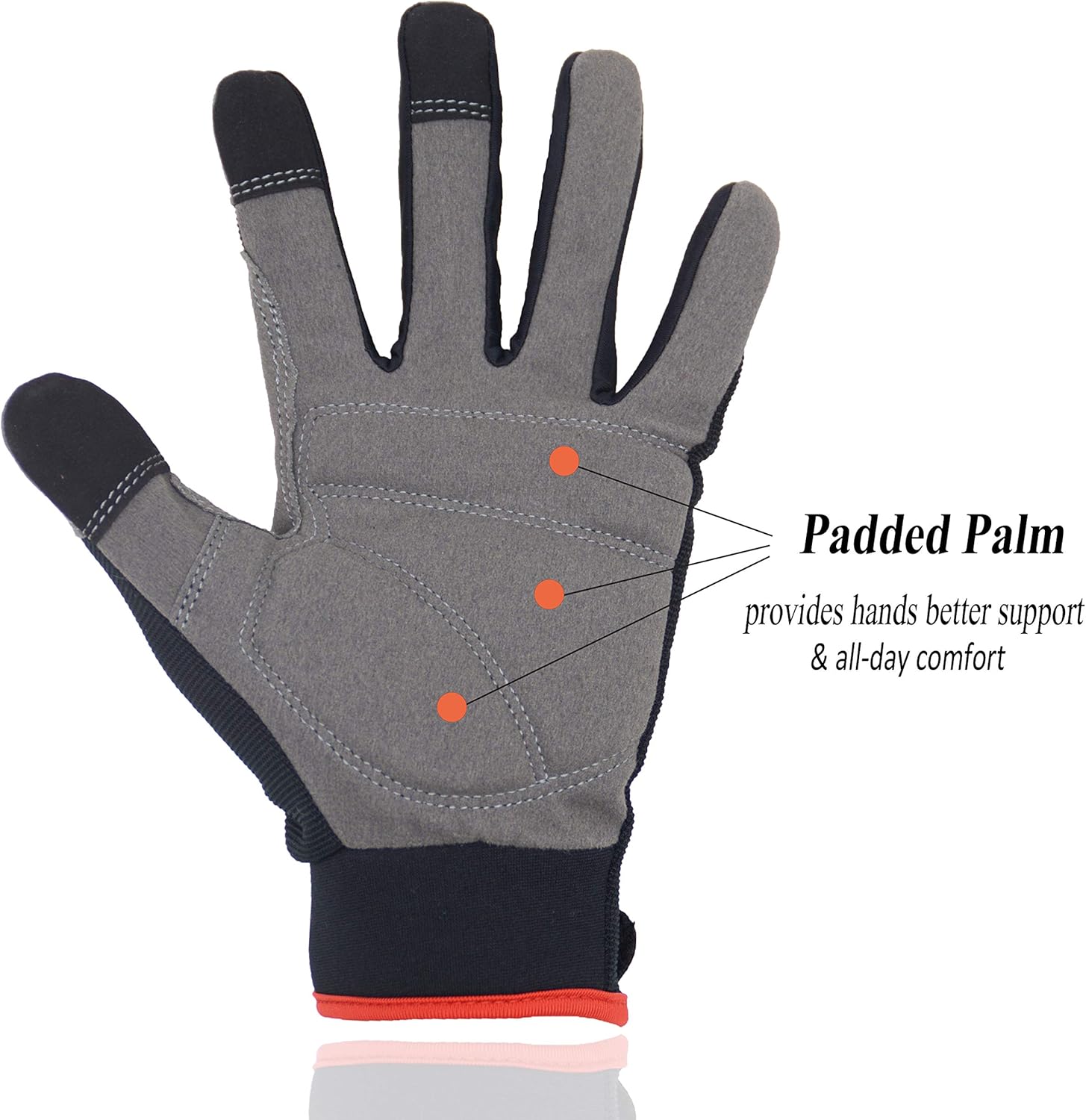 HANDLANDY Mens Utility Work Gloves, Flexible Mechanic Gloves Touch Screen,Breathable Spandex Back - Image 3