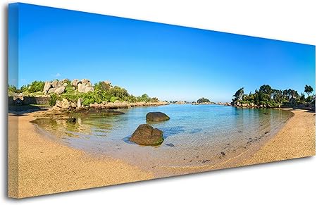 Tableau Cadre Plage De Ploumanach Impression Photo Paysage Sur Toile Decoration Murale Deco Maison Cuisine Salon Chambre Adulte 120x50 Cm Amazon Fr Cuisine Maison