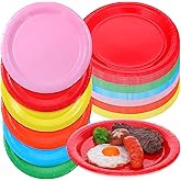 mekueeex 120 Pcs Pastel Paper Plates Solid Color Dinner Plates Disposable Rainbow Party Dessert Supplies Round Colored Paper Dish for Colorful Birthday Rainbow Holiday Spring Party Supplies - 9 Inch
