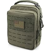 WYNEX Tactical Molle Admin Pouch, Molle Pouches of Double Layer Design | Utility EDC Pouch Organizer, Modular Tool Pouch, Medical EMT Attachment Bag,Large Capacity, Elastic Webbing Insert Panel
