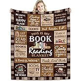 Hcoviv Book Lovers Gift Blanket 50" X 60" - Best Gifts for Readers - Librarian, Book Club Throw for Bookworms - Book Accessories and Stuff - Bookish Literary Present Ideas - Reading Throws