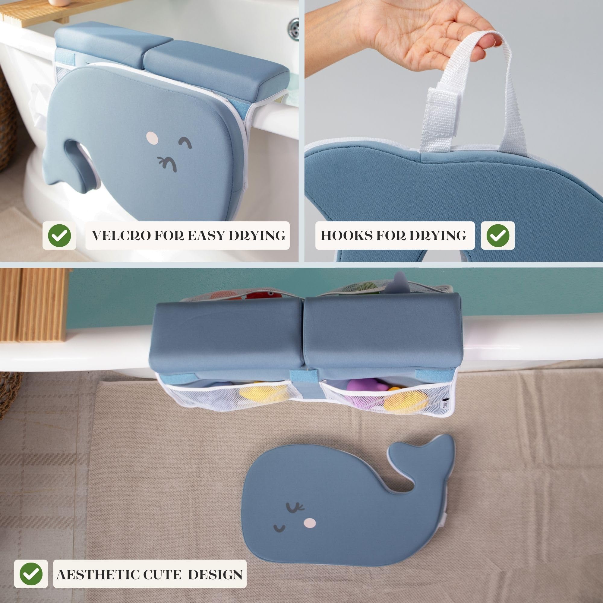 Comfortable Whale Baby Bath Kneeler and Elbow Rest Pad Set - Bathtub ...