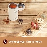 VonShef Electric Coffee Grinder 60g 150W Cream Stainless Steel Blades view 2