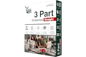 BUCK TAPE AS TOUGH AS A BUCK 3 Part Straight Carbonless NCR Paper (5909), 8.5" x 11" Collated Paper, 1 Ream, 167 Sets, 501 Sheets, 92 Bright, CB White/CFB Canary/CF Pink - Ideal for Laser & Digital Printers