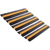 F COME 5 Pack Rubber Cable Ramp Hose Cable Protector Ramp 1 Channel 11000Lbs Load Capacity Traffic Speed Bump Wires Power Lines Extension Cord Cover for Indoor Outdoor