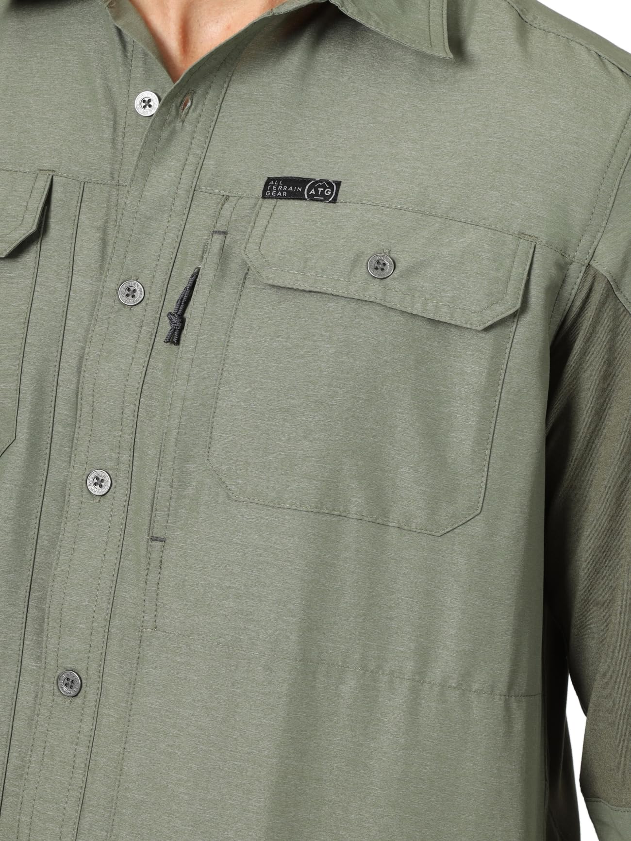 ATG by Wrangler Men's Long Sleeve Mixed Material Shirt