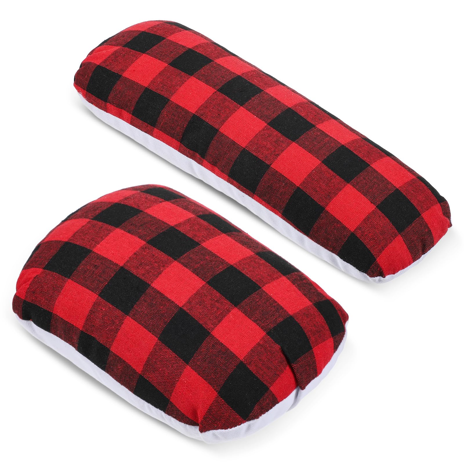 Photo 1 of 2 Pcs Tailor's Ham and Seam Roll Set, Solid Linen Cotton Pressing Tool for Ironing Sleeves, Collars, Curved Seams, Red and Black Plaid