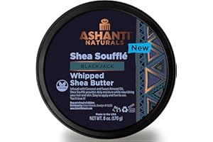 Ashanti Naturals Scented Whipped Shea Butter | African Body Butter for Men w/Coconut and Almond Oil (Blackjack Souffle, 8 oz)