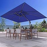 ORYNTREX 10' X 13' Outdoor Patio Umbrella Large Rectangle Cantilever Umbrella Heavy Duty 360°Rotation Offset Umbrella for Garden Deck Pool Patio,Navy Blue