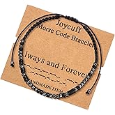 Inspirational 𝐌𝐨𝐫𝐬𝐞 𝐂𝐨𝐝𝐞 𝐁𝐫𝐚𝐜𝐞𝐥𝐞𝐭𝐬 𝐟𝐨𝐫 𝐖𝐨𝐦𝐞𝐧 𝐌𝐞𝐧 Mothers Day Birthday 𝐆𝐢𝐟𝐭𝐬 Mom Mother Father Daughter Aunt Grandmother Jewelry Cord Wrap Bracelet with Black Hematite Beads