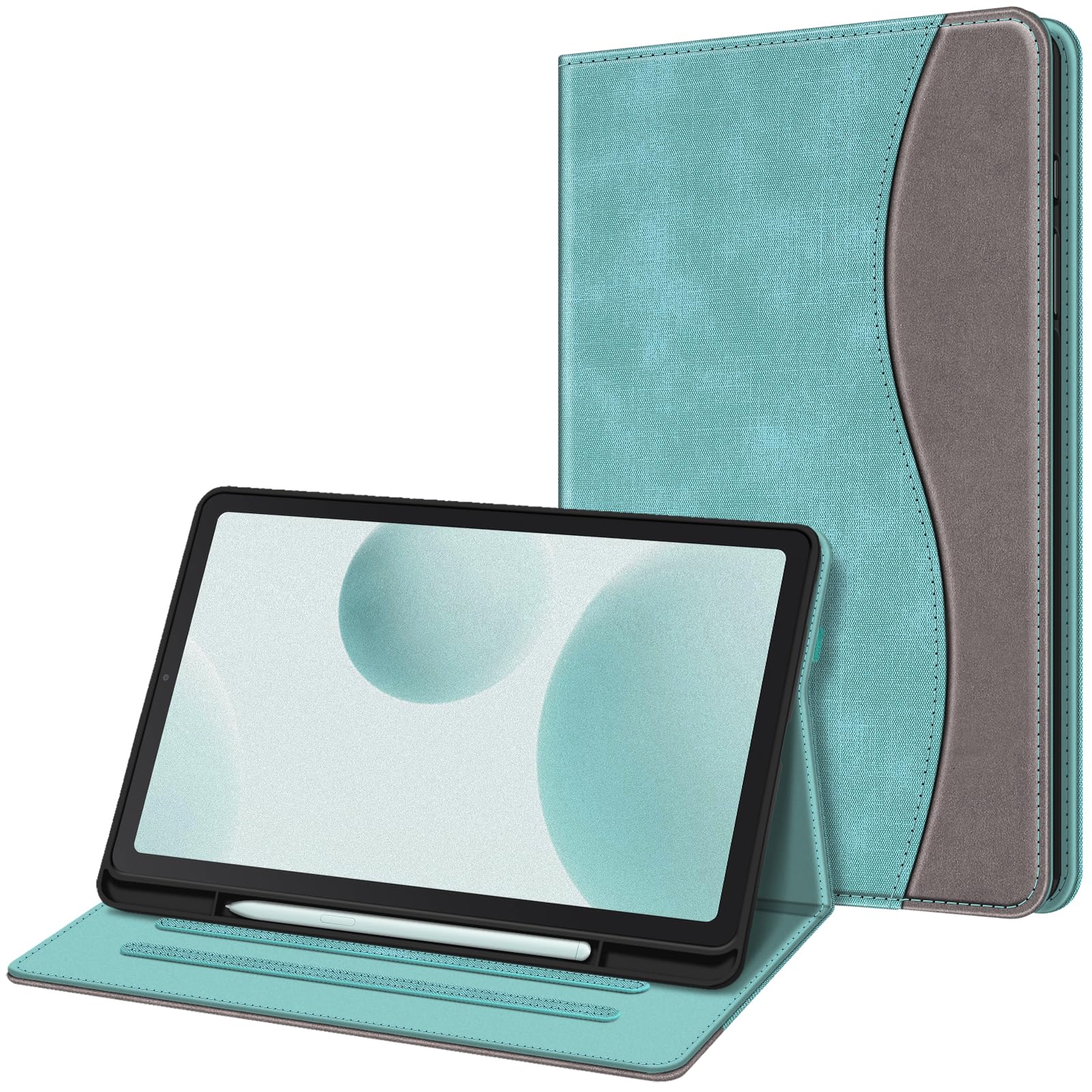 FINTIE Case for Samsung Galaxy Tab S6 Lite 10.4 Inch 2024/2022/ 2020 with S Pen Holder, Multi-Angle Viewing Soft TPU Back Cover with Pocket Auto Wake/Sleep, Denim Turquoise — image 1