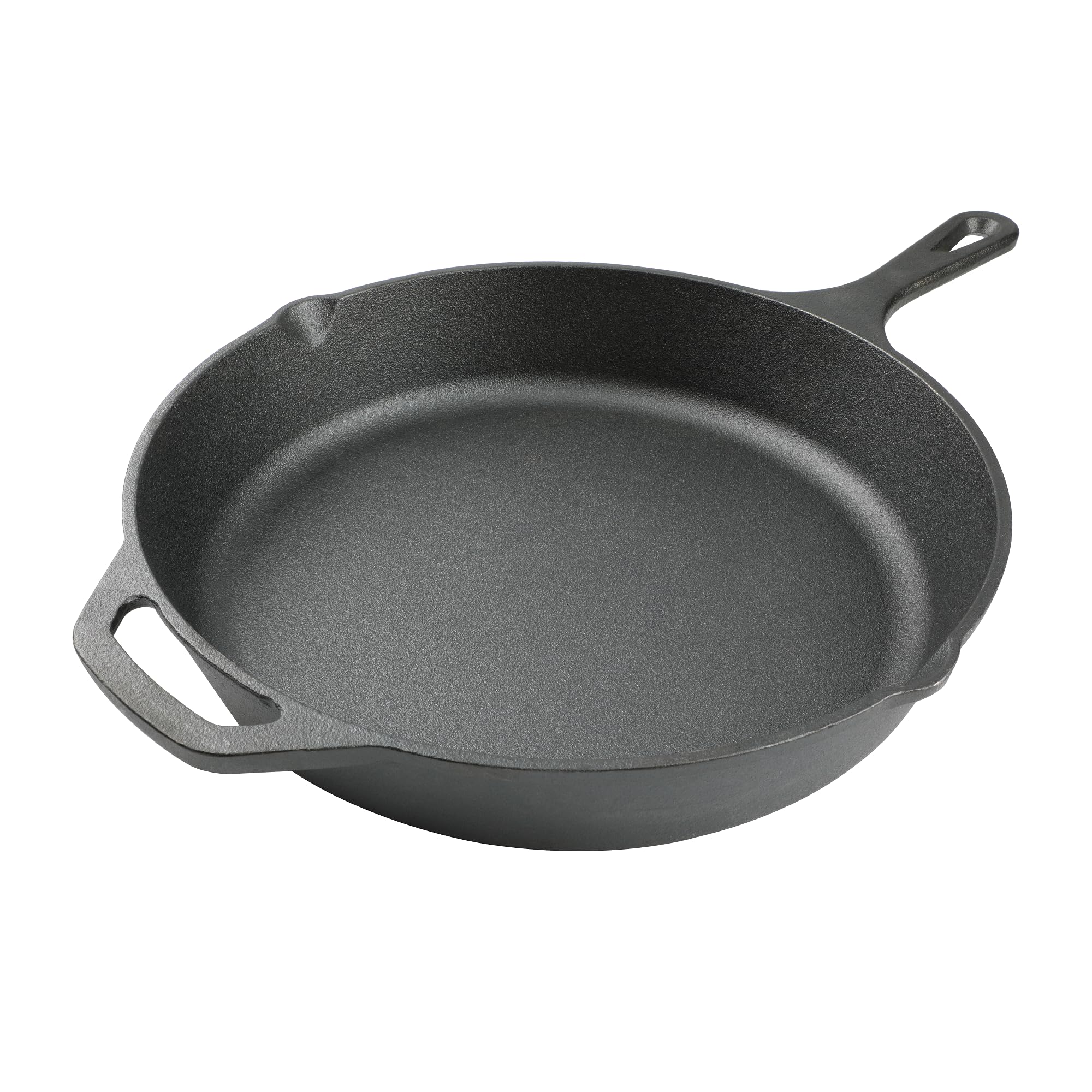 Photo 1 of 12 Inch Cast Iron Skillet, Pre-Seasoned Frying Pan for Oven, Stovetop, Grill & Campfire, Durable, Non-Toxic, Even-Heating Cookware, Black