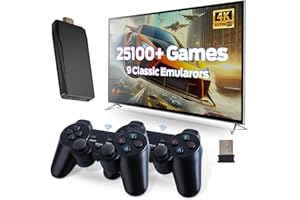 Retro Game Console, Wireless Retro Gaming Console with Built-in 9 Emulators, 25100+Games, 4K HDMI Output, Dual 2.4GHz Wireles